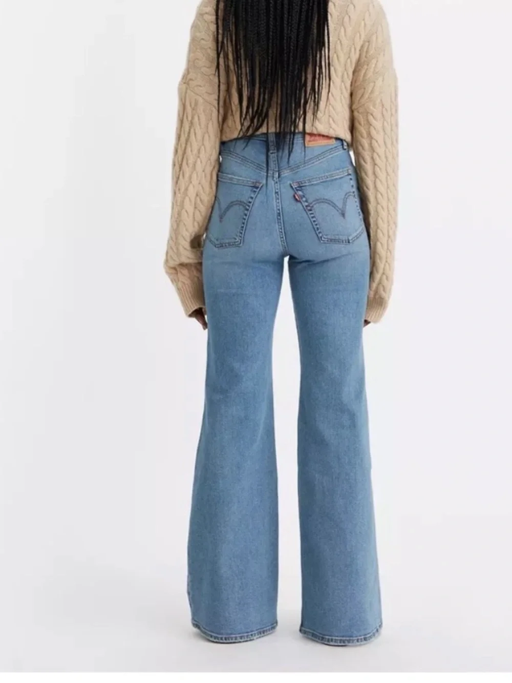 Levi’s Ribcage Bell raw hem jeans 29 high rise waist denim